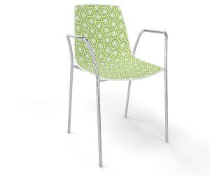 Кресло пластиковое Alhambra TB белый, зеленый 550х490х820 мм