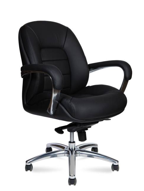 Кресло офисное / Гранд LB блэк / Grand LB black  / черная экокожа