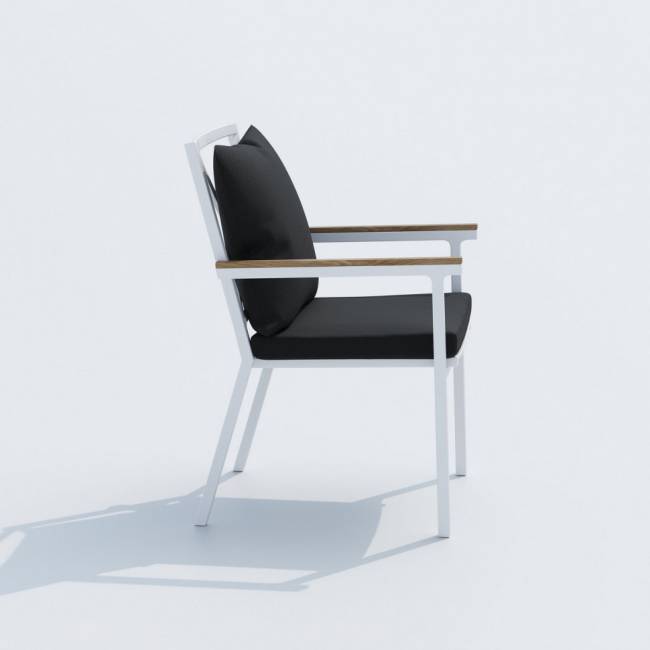 Обеденная группа  TELLA FESTA plus каркас белый / стол тик 180 / ткань антрацит