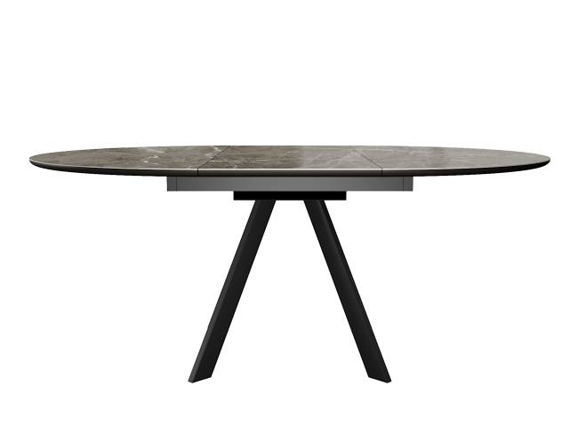 Стол DikLine SKC120 d1200 Керамика Tundra Gris (темно-серый суперглянец)/подстолье черное/опоры черные Стол DikLine SKC120 d1200 Керамика Tundra Gris (темно-серый суперглянец)/подстолье черное/опоры черные