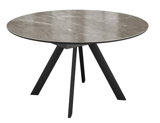 Стол DikLine SKC120 d1200 Керамика Tundra Gris (темно-серый суперглянец)/подстолье черное/опоры черные Стол DikLine SKC120 d1200 Керамика Tundra Gris (темно-серый суперглянец)/подстолье черное/опоры черные