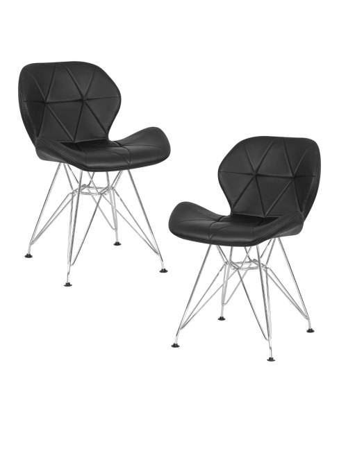 Набор 2 шт Стул обеденный DOBRIN BUTTERFLY CHROME, ножки хром, цвет чёрный