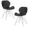 Набор 2 шт Стул обеденный DOBRIN BUTTERFLY CHROME, ножки хром, цвет чёрный