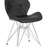 Набор 2 шт Стул обеденный DOBRIN BUTTERFLY CHROME, ножки хром, цвет чёрный