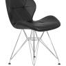 Набор 2 шт Стул обеденный DOBRIN BUTTERFLY CHROME, ножки хром, цвет чёрный