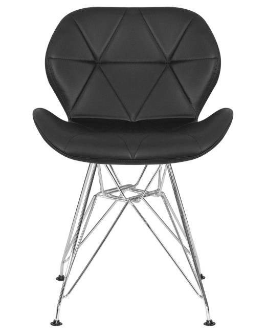 Набор 2 шт Стул обеденный DOBRIN BUTTERFLY CHROME, ножки хром, цвет чёрный