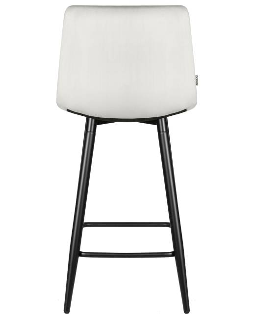 Набор 2 шт Стул полубарный DOBRIN OLIVIA, черные матовые ножки, светло-серый велюр (108-52)