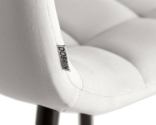 Набор 2 шт Стул полубарный DOBRIN OLIVIA, черные матовые ножки, светло-серый велюр (108-52)