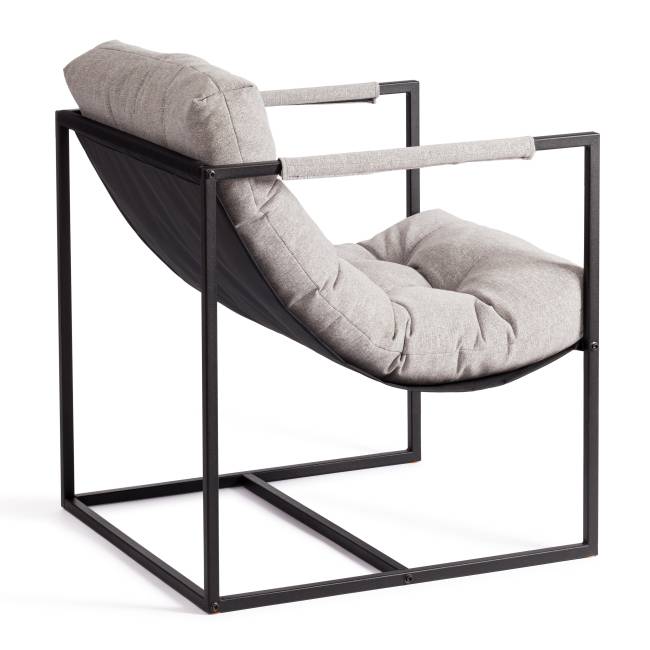 Кресло Charli/Чарли рогожка, серо-бежевый, 3м16/2, 70х70х84см серый рогожка