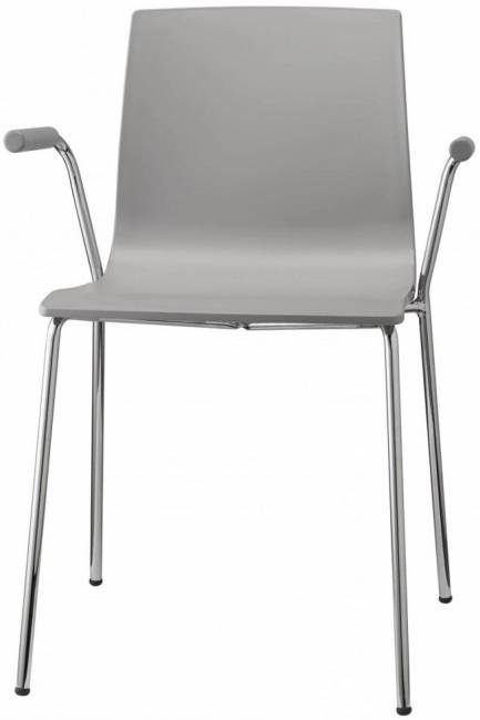 Кресло пластиковое Scab Design, Alice хром, светло-серый