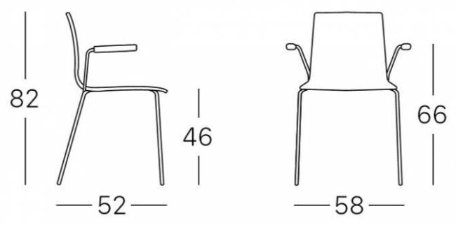 Кресло пластиковое Scab Design, Alice хром, светло-серый