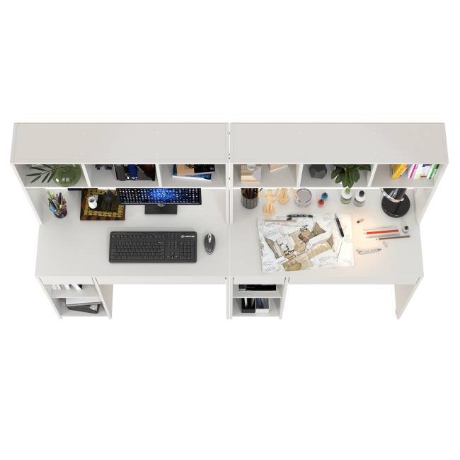 Два компьютерных стола Комфорт 12.77F цвет белый шагрень