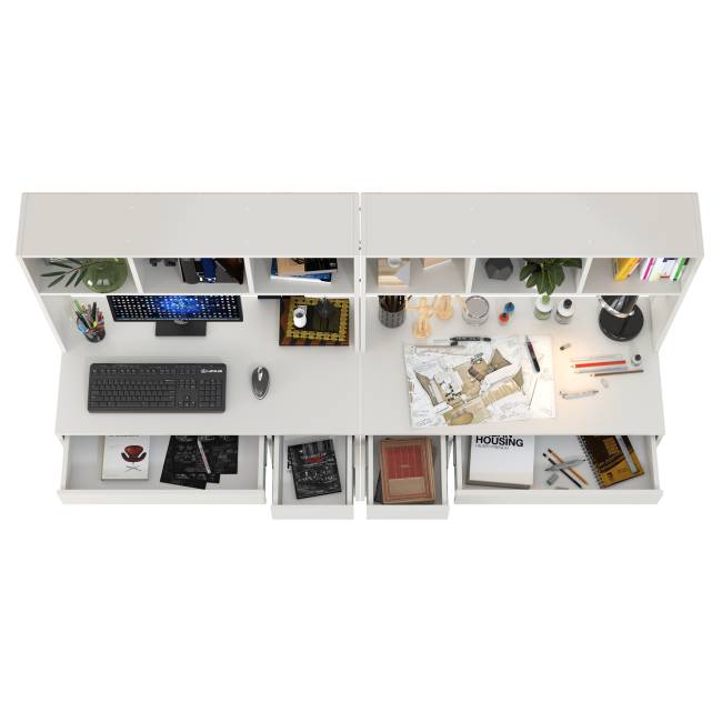 Два компьютерных стола Комфорт 12.77F цвет белый шагрень