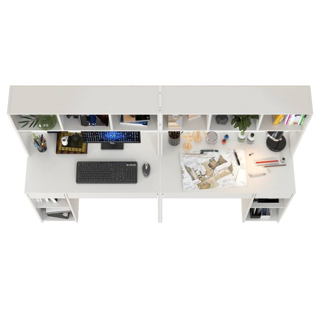 Два компьютерных стола Комфорт 12.77F цвет белый шагрень