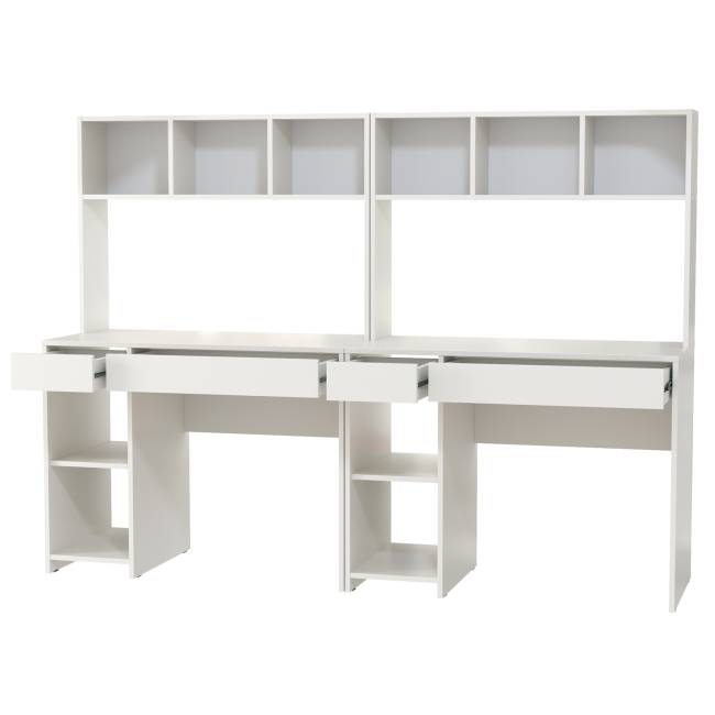 Два компьютерных стола Комфорт 12.77F цвет белый шагрень