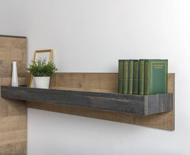 Обувница Трувор с широким комодом и навесной полкой цвет дуб гранж песочный/интра