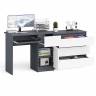 Стол компьютерный МС-1 правый с комодом на три ящика 800 Мори цвет графит/белый