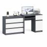 Стол компьютерный МС-1 правый с комодом на три ящика 800 Мори цвет графит/белый