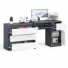 Стол компьютерный МС-1 правый с комодом на три ящика 800 Мори цвет графит/белый