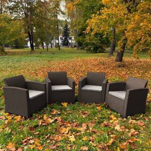 Комплект из 4-х кресел LANA в коричневом цвете