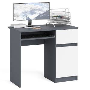 Стол компьютерный Мори МС-1 правый цвет графит/белый