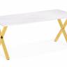 Керамический стол Селена 3 180х90х77 белый мрамор / золото
