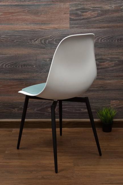 Стул Туссе чёрный /белый, бирюза