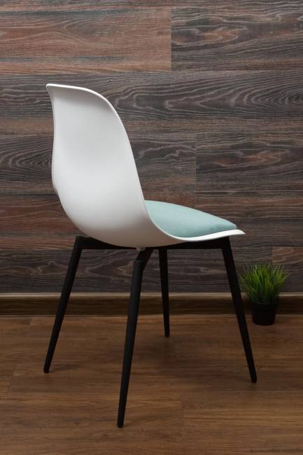 Стул Туссе чёрный /белый, бирюза