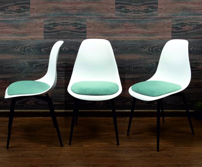 Стул Туссе чёрный /белый, бирюза