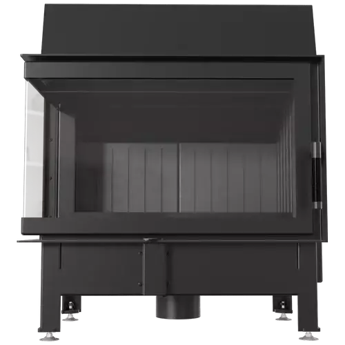 Топка Kratki ZIBI/L/BS, угловое стекло слева черная футеровка