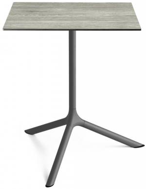 Стол ламинированный обеденный Tripe Maxi антрацит, состаренный серый дуб 700х700х740 мм