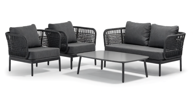 Комплект лаунж мебели Yolk антрацит, темно-серый, угольный Комплект лаунж мебели Yolk антрацит, темно-серый, угольный