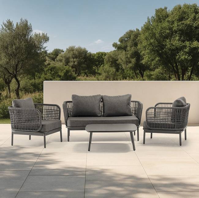 Комплект лаунж мебели Yolk антрацит, темно-серый, угольный Комплект лаунж мебели Yolk антрацит, темно-серый, угольный