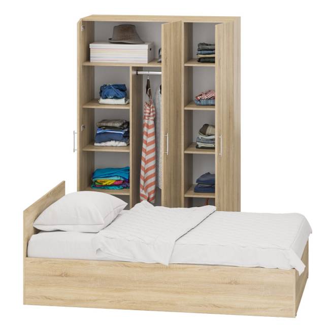 Спальный гарнитур № 1 Стандарт с кроватью 1200 цвет дуб сонома