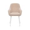 Стул с подлокотниками Leset Слим, каркас Белый, велюр Бежевый Бежевый Белый Стул с подлокотниками Leset Слим, каркас Белый, велюр Бежевый Бежевый Белый
