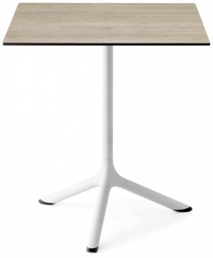 Стол ламинированный обеденный Tripe белый, состаренный дуб тортора 600х600х740 мм