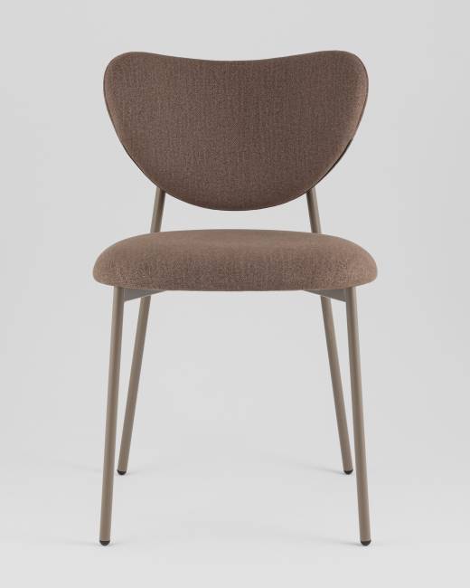 Стул Rina велюр коричневый каркас бежево-серый