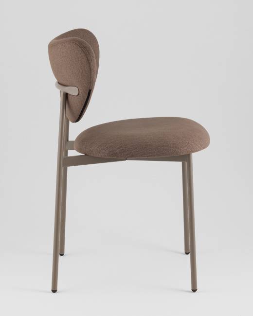 Стул Rina велюр коричневый каркас бежево-серый