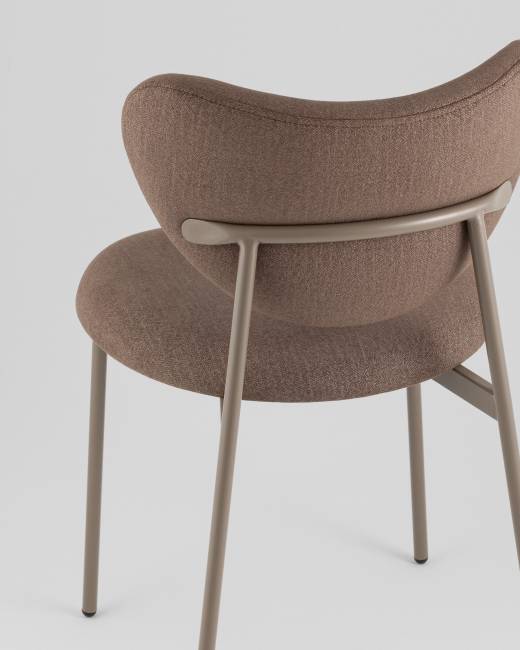 Стул Rina велюр коричневый каркас бежево-серый