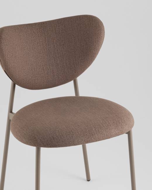 Стул Rina велюр коричневый каркас бежево-серый