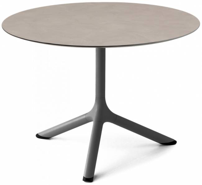 Столик ламинированный кофейный Tripe антрацит, тортора шпатель Ø700х510 мм