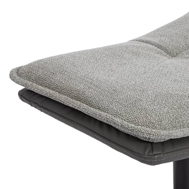 Пуф Космо/Cosmo велюр/букле (HYP) /экокожа, светло-серый/графит серый велюр/букле (HYP)/Экокожа