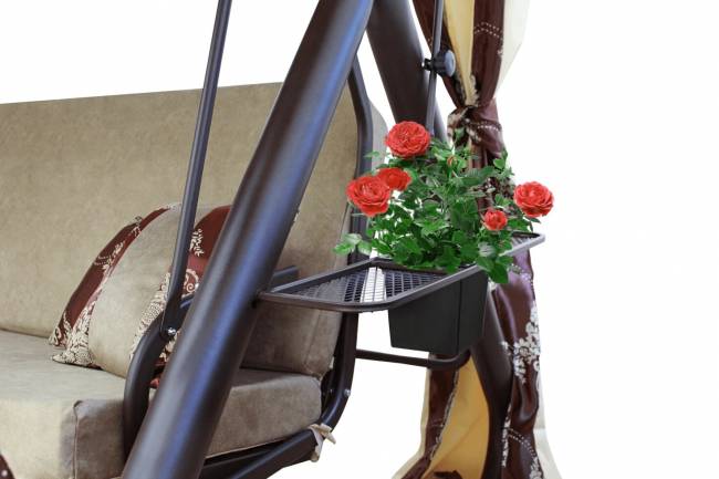 Качели садовые  "Мадемуазель", четырехместные, шоколад