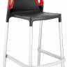Стул пластиковый барный Ego-Rock Bar сатинированный алюминий, антрацит матовый, красный 480х540х1130 мм