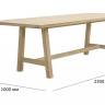 Стол деревянный обеденный Ravona 230 натуральный 2300х1000х750 мм