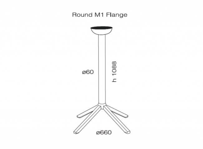 Подстолье металлическое барное складное Time 307 Ø660x1088 мм