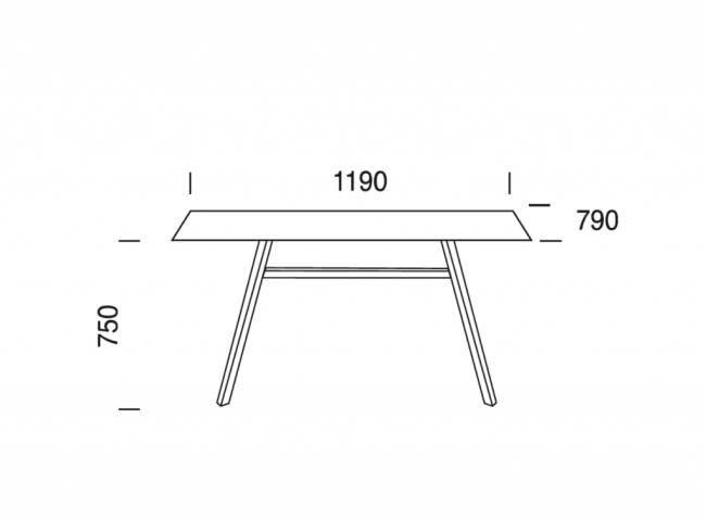 Стол ламинированный Tower белый, черный 1190х790х750 мм