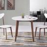 Стол обеденный раскладной BOSCO (Боско) основание бук, столешница мдф, 120+30*80см, Белый+Натуральный ( Бук) Белый+Натуральный ( Бук) основание бук, столешница мдф