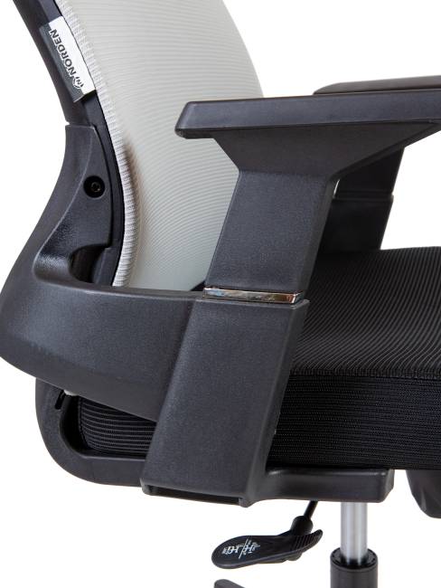 Кресло офисное / Terra LB / черный пластик / серая сетка / черная ткань