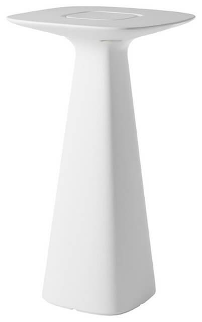 Стол пластиковый барный светящийся Amelie Up Lighting IN белый 615х615х1100 мм